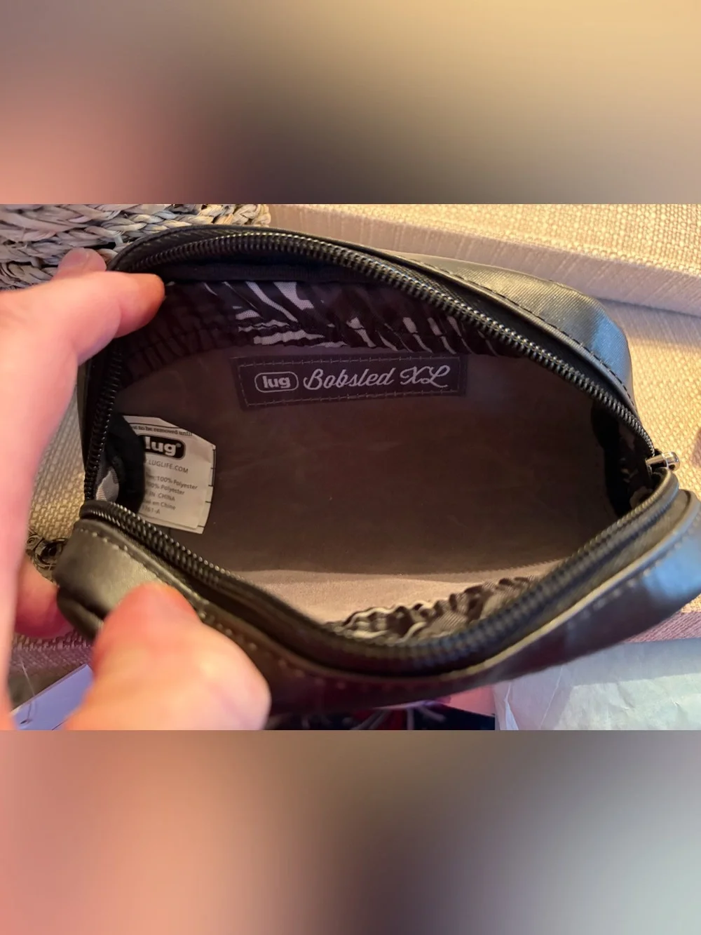 Lug Bobsled XL Black Quilted Eyeglasses / Cosmetic Case